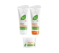 LR Aloe Via Serie - Set de cabello de aloe vera - 200 ml de champú Nutri-Repair / 200 ml de acondicionador Nutri-Repair / 200 ml mascarilla Nutri-Repair para el cabello