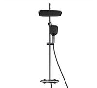 LR Rain Shower System Thermostatic Gray Shower Faucet Set Wall Mounted Shower Combo Set Brass Rain Mixer Shower with Shower Head, 3 Function Handheld Shower, Tub Spout,Type B