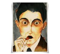 Lrajan&Daucus Póster de retrato de las 100 figuras literarias, escritor mundialmente famoso A3, impresiones de tela, decoración de pared (#31 Franz Kafka)