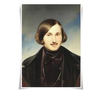 Lrajan&Daucus Póster de retrato de las 100 figuras literarias, escritor mundialmente famoso A3, impresiones de tela, decoración de pared (#93 Nikolai-Gogol)