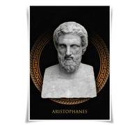 Lrajan&Daucus Póster de retrato de las 100 figuras literarias, escritor mundialmente famoso A3, impresiones de tela, decoración de pared (#34 Aristófanes)