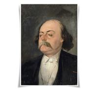 Lrajan&Daucus Póster de retrato de las 100 figuras literarias, escritor mundialmente famoso A3, impresiones de tela, decoración de pared (#30 Gustave Flaubert)