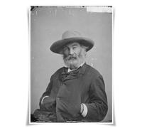 Lrajan&Daucus Póster de retrato de las 100 figuras literarias, escritor mundialmente famoso A3, impresiones de tela, decoración de pared (#39 Walt Whitman)