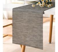 LRartdeco Camino de Mesa Moderno, Caminos de Gris Negro, Centro de Mesa Decorativo Salon, Table Runner PVC Washable, Cortar Libremente, para Decoracion Mesa Comedor, 30 x 135cm