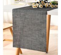 LRartdeco Camino de Mesa Moderno, Caminos de Mesa Negro, Centro de Mesa Decorativo Salon, Table Runner PVC Washable, Cortar Libremente, para Decoracion Mesa Comedor, 30 x 180 cm
