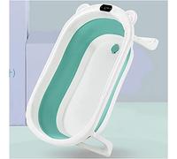 LRBBH Bañera de Baño de Bebé Plegable, Temperatura de Sensor Inteligente Tubas de Baños Infantivos, Bebé Sentado Mientro Dual Uso de Bañeras Recién Nacidas, Adecuadas para 0-6 Años de Edad,Verde