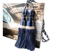 LRFNKCT Sujetadores de Cortinas, 1 Par De Alzapaños Cortina con Borlas Y Bolas Dobles Simples, Soporte Hebilla for, Cuerda