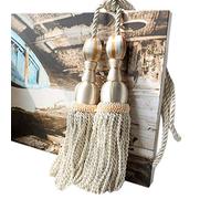 LRFNKCT Sujetadores de Cortinas, 1 Par De Alzapaños Cortina con Borlas Y Bolas Dobles Simples, Soporte Hebilla for, Cuerda