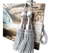 LRFNKCT Sujetadores de Cortinas, 1 Par De Alzapaños Cortina con Borlas Y Bolas Dobles Simples, Soporte Hebilla for, Cuerda