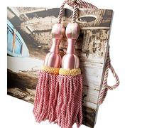 LRFNKCT Sujetadores de Cortinas, 1 Par De Alzapaños Cortina con Borlas Y Bolas Dobles Simples, Soporte Hebilla for, Cuerda
