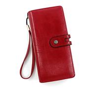 LRFVADW Bolso de Mujer Hot Wallets for Womenlong Ladies Purse Multifunction Mobile Phone Bag Leather Wallet Women(R862 Red)