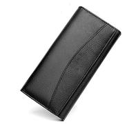 LRFVADW Bolso de Mujer Nueva Marca de fábrica 100% Carpeta del Cuero Genuino for Las Mujeres Monedero Femenino Embrague(Schwarz)