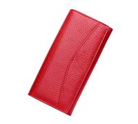 LRFVADW Bolso de Mujer Nueva Marca de fábrica 100% Carpeta del Cuero Genuino for Las Mujeres Monedero Femenino Embrague(Red)