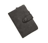 LRFVADW Bolso de Mujer Tri-Fold Short Women Wallets with Coin Zipper Pocket Minimalist Frosted Soft Leather Ladies Purses Female Pink Small Wallet(Schwarz)