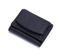 LRFVADW Bolso de Mujer Women Wallet Protect Female Leather Coin Bag Lady Candy Colors Mini Purse Japanese Style Short Card Holder(Schwarz)
