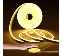 LRGBST 10M tira led de neón blanco caliente atenuable, banda de luz de neón led impermeable 24V IP65 con interruptor de atenuador de barrido táctil y manual para iluminación indirecta