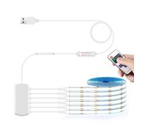 LRGBST 5V USB COB tira led, 6 rollos 1M blanco COB tira led luz con control remoto Dimmer para paneles acústicos estantes de gabinete vitrinas estantes cocinas iluminación
