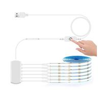 LRGBST 6 pcs 1M tira led COB del gabinete blanco,5V USB Dimmable COB tira led con el interruptor del dimmer táctil para los muestras bajo la iluminación del gabinete
