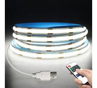 LRGBST DC5V USB Dimmable COB tira led, 2M blanco COB led tira de luz con control remoto Dimmer para cocina interior dormitorio sala de estar iluminación
