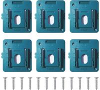 lrgnixs 6 soportes para batería, soporte para batería Makita & Bosch, 14,4 V/18 V, soporte para batería con 12 tornillos, herramientas eléctricas de perforación (sin batería)