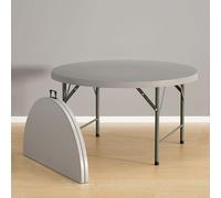 LRHELPBNR Mesa Abatible, Mesa Redonda Grande con Patas Plegables Auxiliar De Exterior Ideal para Jardín, Comedor, Camping, Terraza, Cocina, Picnic, Catering(C,122CM/48IN)