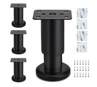 Lrocotanc 4 Piezas Patas para Muebles Altura Regulables, 80-120mm Patas para Muebles Negras, adecuados para Patas de Muebles en armarios, mesas y sofás, incluidos Tornillos