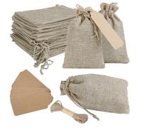Lrocotanc Bolsas De Lino - 30 Piezas Bolsa De Yute Con Cordon 14x10 cm - Pochon De Tela - Pequeña Bolsa De Regalo - Bolsa De Tela - Para Joyas/Navidad/Boda/Fiestas