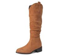 Lroey Reoly Mujer Block Tacón Medio Botas Hasta Las Rodillas con Plataforma Punta Rojoonda Slouch Cx876 Marrón Talla 43 EU