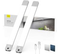 LROLTEF Luz Led Armario Cocina - 40CM 2200mAh Lampara Luces Recargable con Sensor de suspensión manual & Sensor de Movimiento Interior sin Cables - Inteligente Lamp Nocturna para Mueble | 2 Piezas