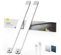 LROLTEF Luz Led Armario Cocina - 50CM 3000mAh Lampara Luces Recargable con Sensor de suspensión manual & Sensor de Movimiento Interior sin Cables - Inteligente Lamp Nocturna para Mueble | 2 Piezas