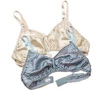 LRSSMB 2025 Sujetador De Seda Suave 2 Uds Sujetadores De Seda De Morera Ultrafinos De Talla Grande Bralette Suave Inalámbrico For Dormir Diario For Mujeres(Skin Gray,3XL)