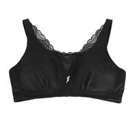 LRSSMB Sujetador De Mujer For Posoperatorio De Mastectomía Con Bolsillos, Sujetador Tipo Bralette De Encaje Sin Aros, Sujetador Bandeau Posoperatorio De Uso Diario(Black,90C)