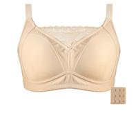 LRSSMB Sujetadores De Mastectomía Con Bolsillos Posquirúrgicos, Prótesis Mamaria De Algodón Suave, Sujetador Diario Inalámbrico Sin Anillo De Acero(Beige,85C)