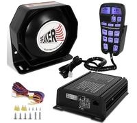 LRTER Sirena de policía de emergencia de 200 W, sistema PA multitonos, sirenas delgadas con controlador de mano y micrófono, kit de bocina de alarma electrónica para remolque, camión, coche, camioneta