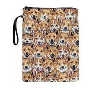 Lrtyuasq Funda para libros, funda de lona impermeable con protector de cuerda, diseño de delfín, color morado, perro, Talla única, Bohemio