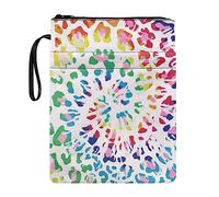 Lrtyuasq Funda para libros, funda de lona impermeable con protector de cuerda, diseño de delfín, color morado, Vaca teñida anudada, Talla única, Bohemio