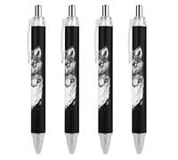 Lrtyuasq Little Wolf Pup - Bolígrafo retráctil de bolsillo de 0,5 mm, escritura suave y agarre suave para suministros de escritorio de oficina, estilo