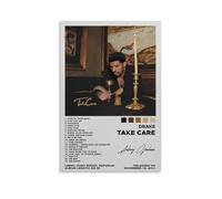 LRXDECOR Drake - Póster con texto en inglés "Take Care", portada de álbum de música de éxito, póster en lienzo, retrato de estrella pop, impresión artística estética para decoración moderna del hogar,