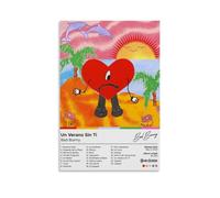 LRXDECOR Póster de Bad Bunny-un Verano Sin Ti, portada de álbum de música de éxito, póster de lienzo con retrato de estrella pop, estética para decoración moderna del hogar, dormitorio, 50 x 75 cm,