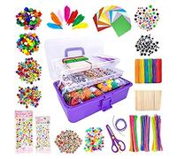 LRXFPIYF 1500 Piezas Suministros de Manualidades Set Manual Infantil Kit Creativo Material Artes Plásticas Juguete Educativo DIY para Fomentar Creatividad, Púrpura, Individual