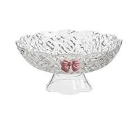 LRXFPIYF Bandeja Multifuncional para Servir con Pedestal y Orificios de Drenaje, Ideal para Decorar Mesa del salón o como Regalo, Claro