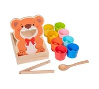 LRXFPIYF Bolas de Colores en Vasos: Juguete para niños pequeños para clasificar Colores y Juego sensorial de Madera para niños en Edad Preescolar, con 8 Bolas