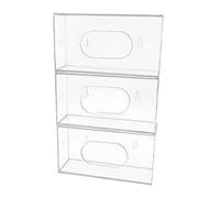 LRXFPIYF Caja de guantes desechables, dispensador de guantes, contenedor de almacenamiento, transparente, montaje en pared, 3 Piezas