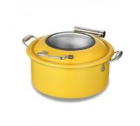 LRXFPIYF Calentador de Acero Inoxidable 304 para Buffet Horno Servidor Eléctrico con Tapa de Vidrio y Amortiguación Silenciosa Estructura Duradera con Asas, Amarillo Estándar
