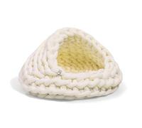 LRXFPIYF Cama para Mascotas Cueva Nido Refugio Casa con Diseño Tipo Apertura Delantera Chenilla Mullida de Textura Adecuada para, Blanco Leche, Diámetro Base 30cm 1kg