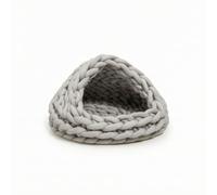 LRXFPIYF Cama para Mascotas Cueva Nido Refugio Casa con Diseño Tipo Apertura Delantera Chenilla Mullida de Textura Adecuada para, Gris Medio, Diámetro Base 30cm 1kg