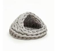 LRXFPIYF Cama para Mascotas Cueva Nido Refugio Casa con Diseño Tipo Apertura Delantera Chenilla Mullida de Textura Adecuada para, Gris Medio, Diámetro Inferior 40cm 1.2kg