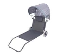 LRXFPIYF Camastro Reclinable Resistente, Gris, Style to 2 | Portátil, Tumbona Playa con , Cómoda, Tumbona Plegable con Ruedas, para Piscina, Adultos