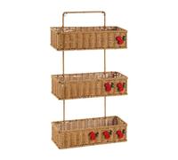LRXFPIYF Cesta Colgante Tejida, contenedor Almacenamiento Estilo Bohemio, Cesta Colgante Pared para Sala Estar, jardín, Armario, lavadero, balcón, Tres Capas