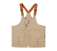 LRXFPIYF Chaleco Táctico Mochila Portaequipaje Multibolsillos con Poliéster Mate Resistente Salpicaduras Adecuado para Fotógrafos Camping Senderismo Pesca Ciudad, Caqui, XL